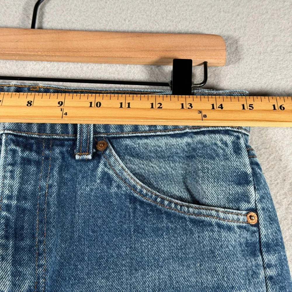 Levis 505 Vintage Orange Tab Straight Leg Jeans Medium Wash Blue Mens 30x32
